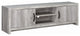 2 Doors and Open Shelf TV Console, Gray