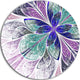 Blue And Purple Fractal Flower Design, Floral Round Wall Art, 23"