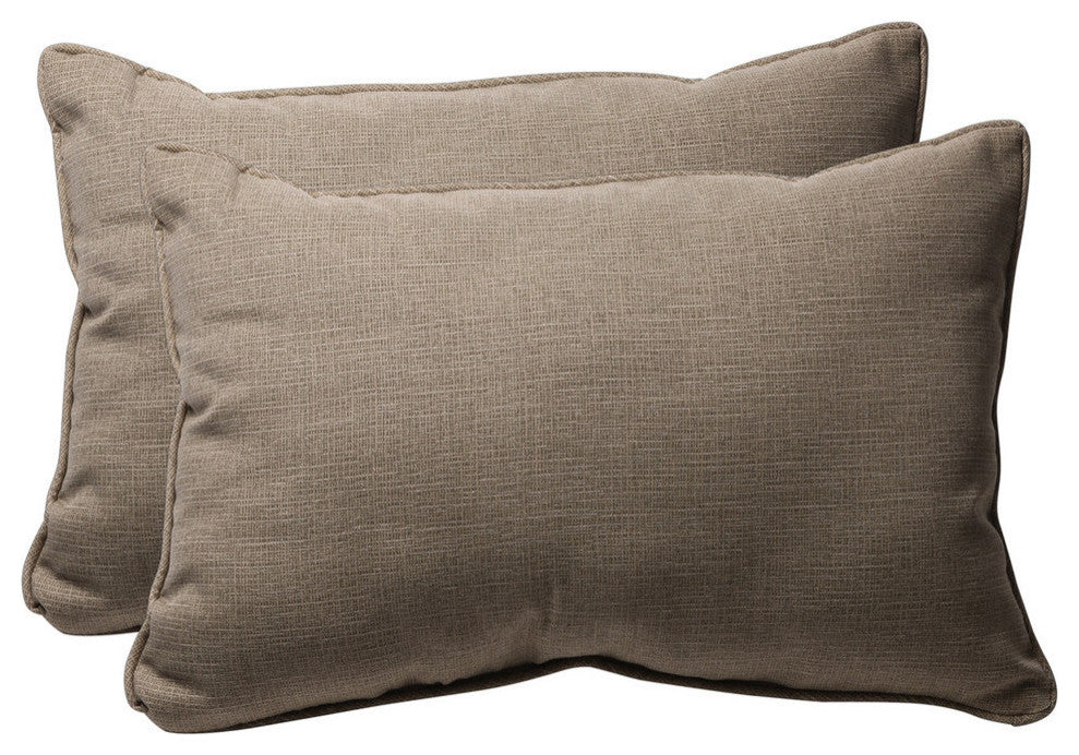 Monti Taupe Oversized Rectangle Throw Pillow, Set of 2
