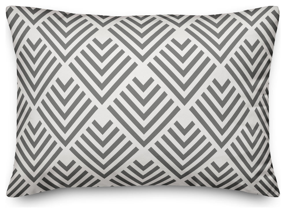 Gray Geometric Arrow 14x20 Lumbar Pillow