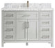 Cambridge 48 Single Sink Bath Vanity in Coventry Gray 2" Carrara Marble