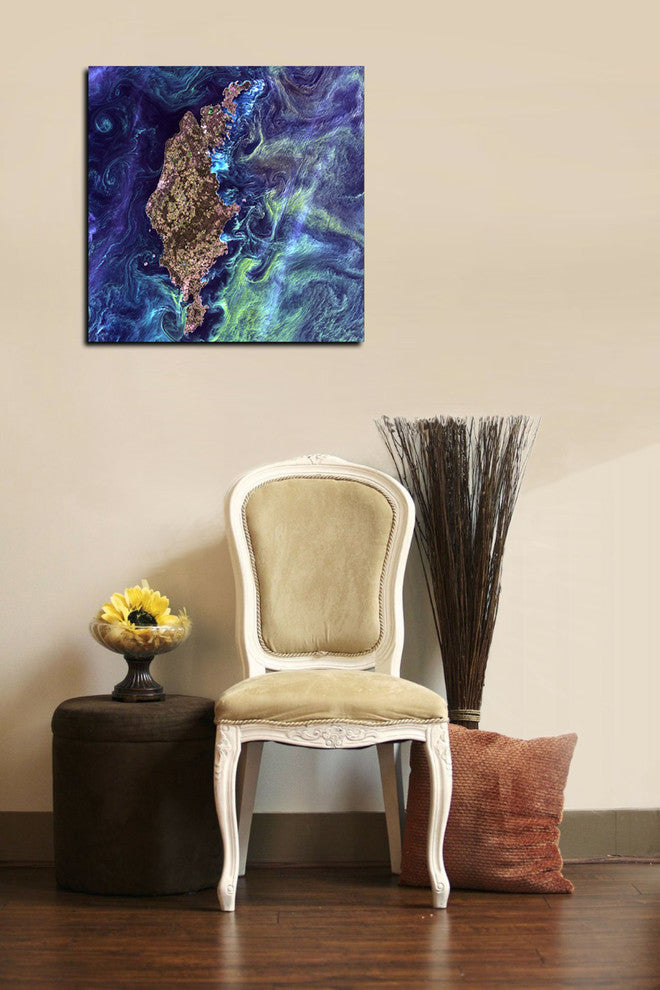 Epic Graffiti "Earth As Art: Van Gogh From Space" Giclee Canvas Art, 12"x12"