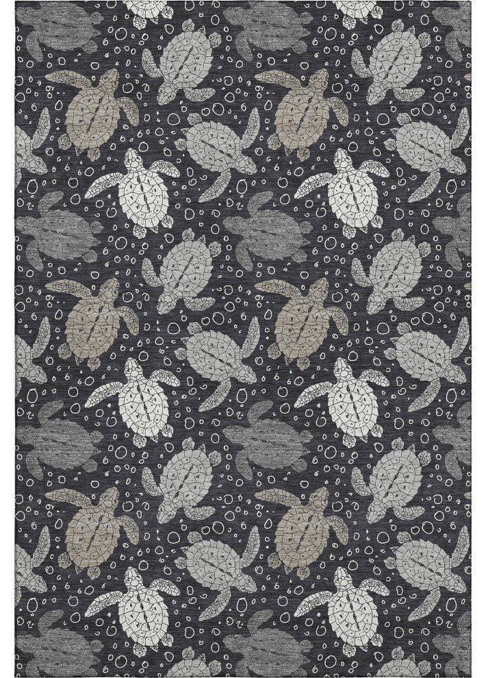 Addison Premium Washable Mayfield AMF192 Black 10' x 14' Rug