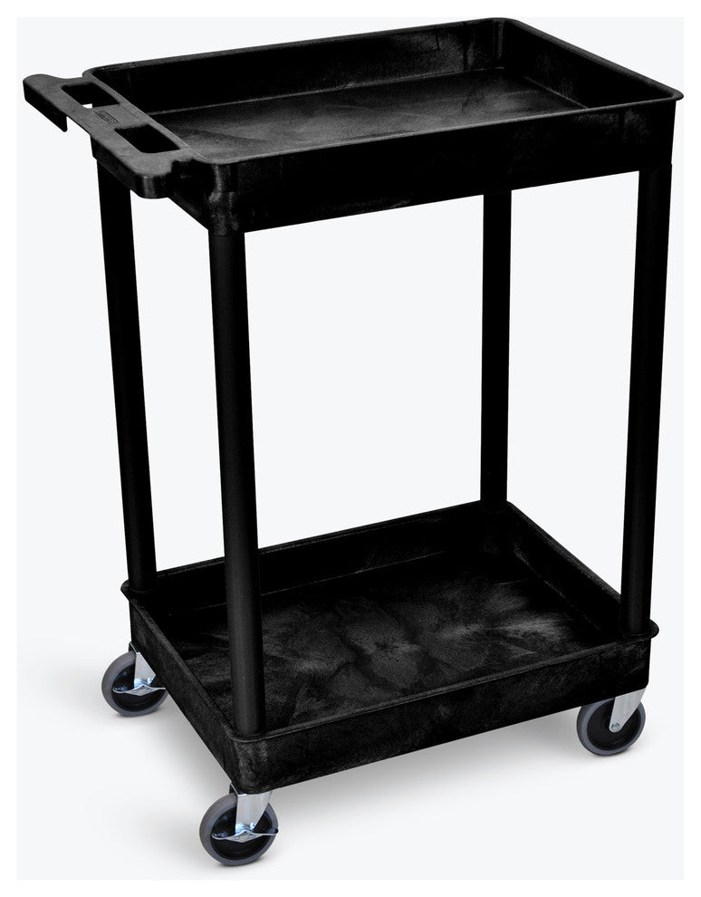 Luxor 2-Shelf Black Tub Cart