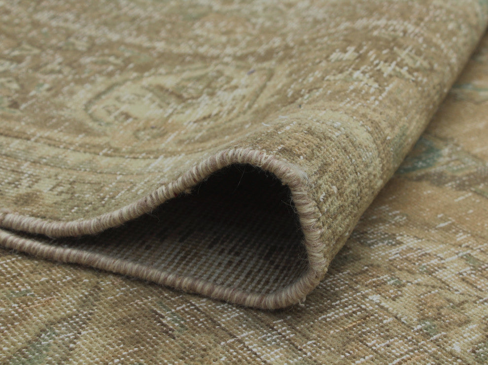 Fine Vintage Distressed Celiano Gold Rug