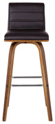 Vienna 30" Bar Height Barstool in Walnut Wood Finish with Brown Faux Leather