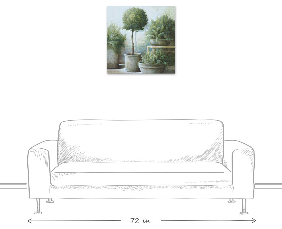 Potted Greenery 24x24 Canvas Wall Art