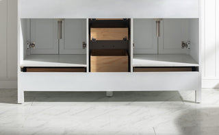 Design Element Valentino 60" White Double Rectangular Sink Vanity