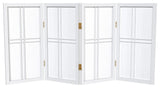 2' Tall Desktop Double Cross Shoji Screen, White, 4 Panels