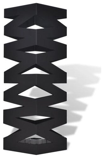 vidaXL Umbrella Stand Black Powder-coated steel 19.1 in tall Modern