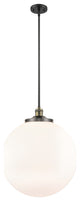 Beacon Pendant, Black Antique Brass, Matte White