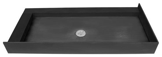 Tile Redi 4260CDR-PVC 42"x60" Double Curb Shower Pan With Center PVC Drain