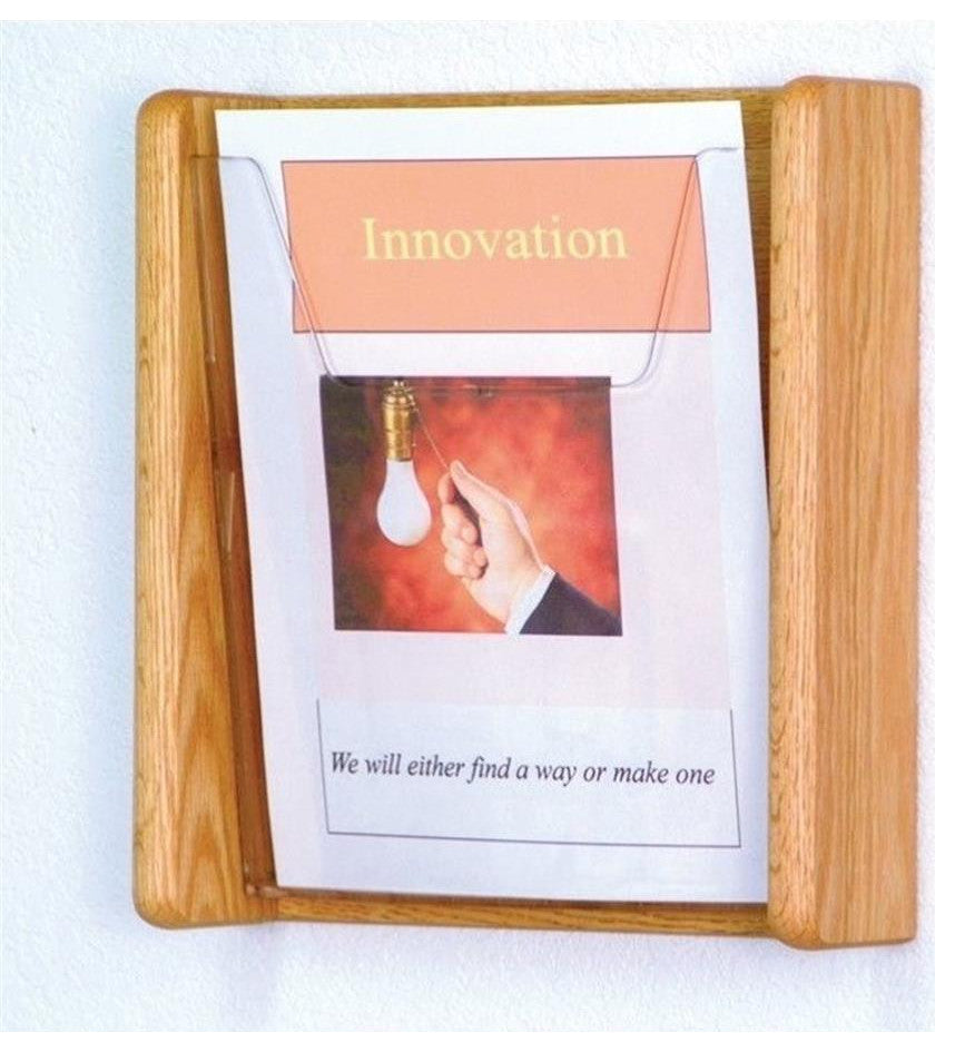 Wooden Mallet 1 Pocket Acrylic and Oak wall Display in Light Oak