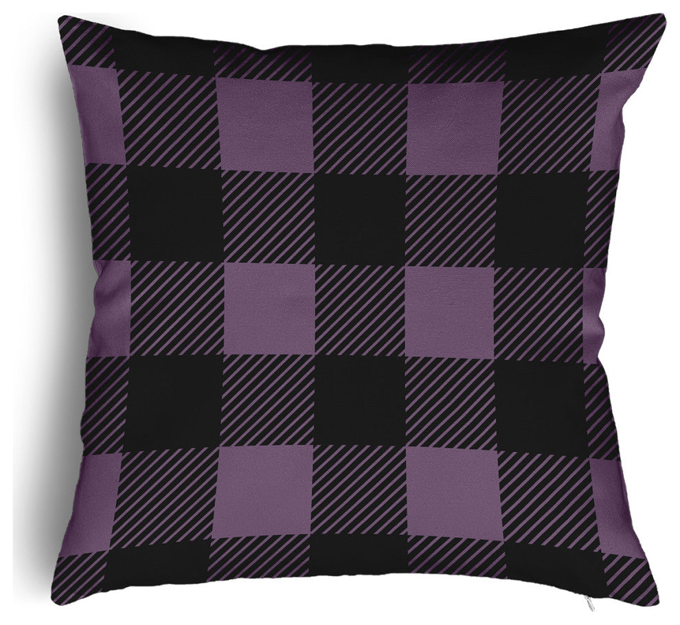 Buffalo Plaid Accent Pillow With Removable Insert, Larkspur, 16"x16"