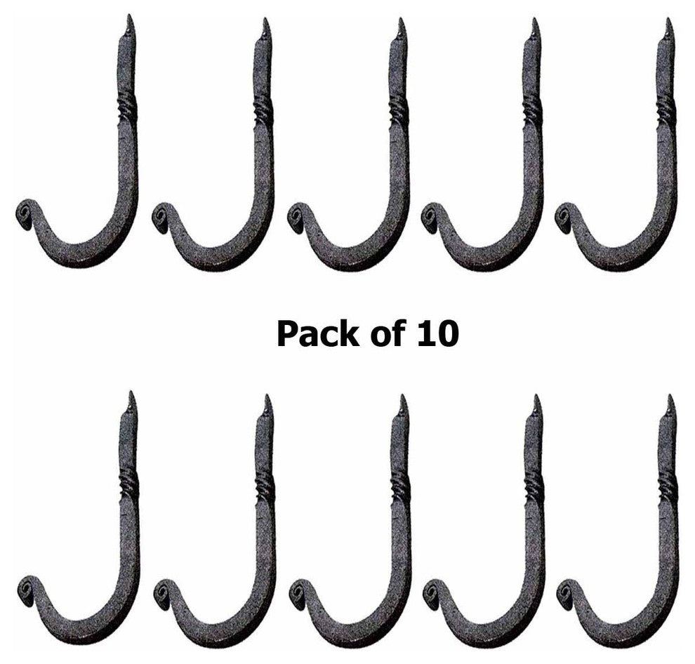 Hook Black RSF Iron Single 3 1/2"H X 1 1/4" Proj Pack of 10 |