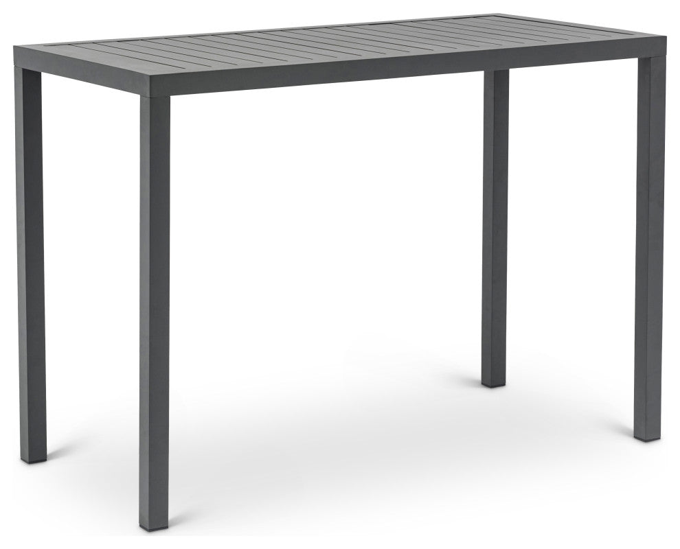 Maldives Outdoor Patio Rectangle Bar Table, Grey