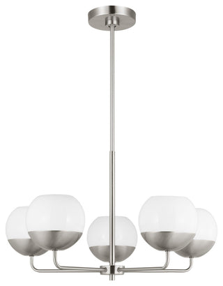 Alvin Five Light Chandelier, Brushed Nickel