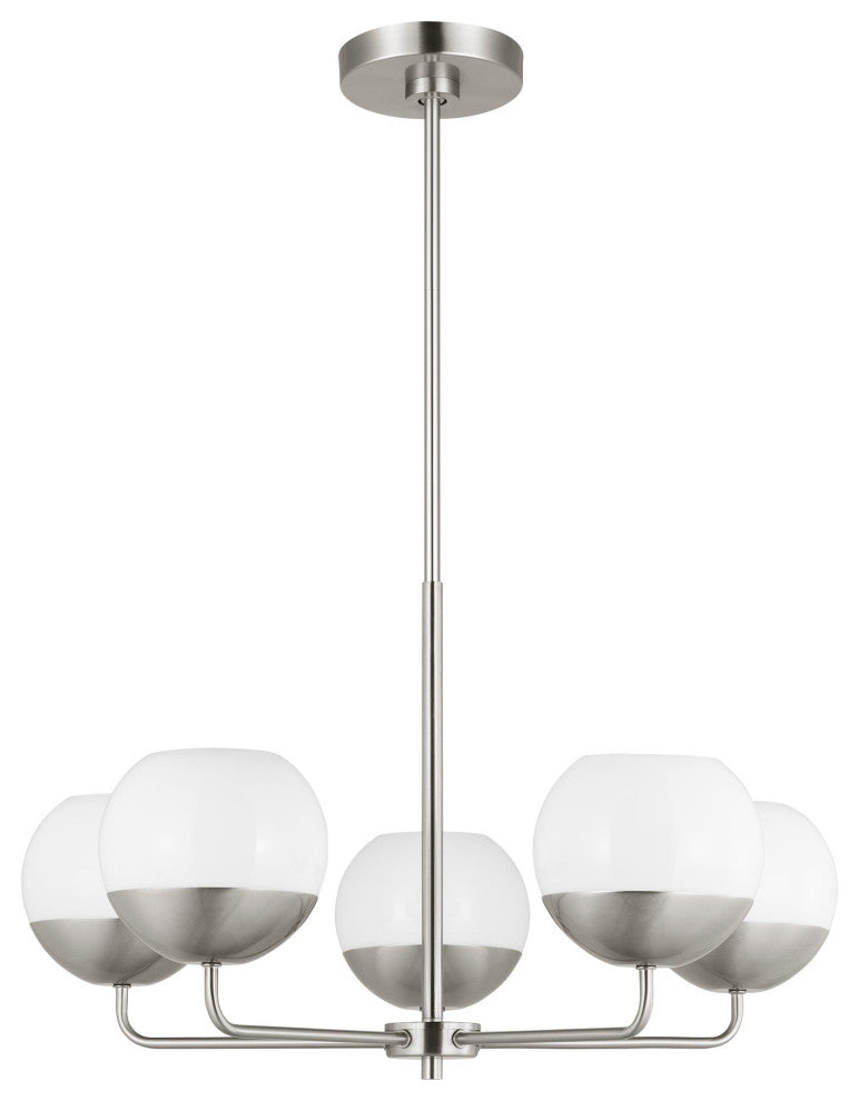 Alvin Five Light Chandelier, Brushed Nickel