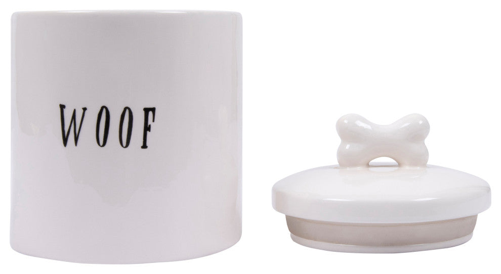 "Woof" Jar With Bone Handle on Lid