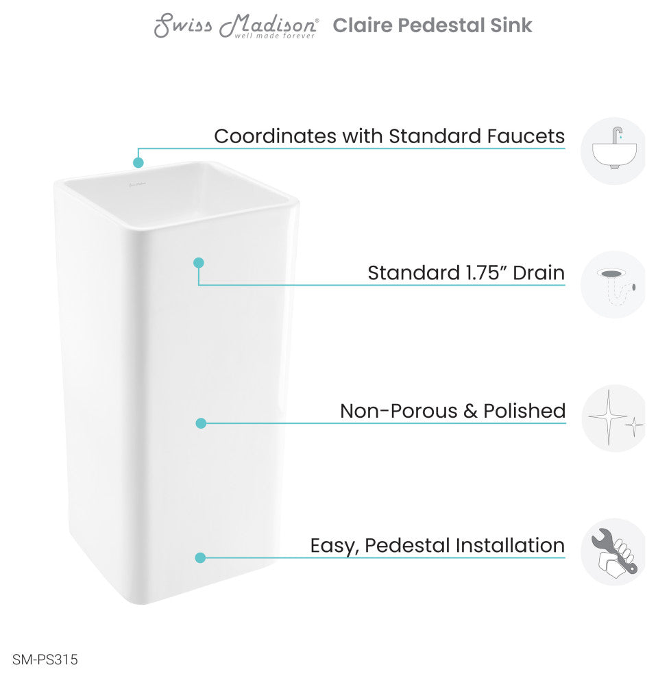 Claire One-Piece Pedestal Sink