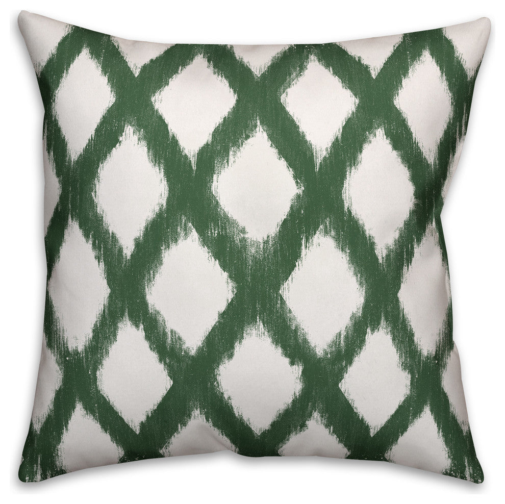 Green Diamond Pattern 20x20 Spun Poly Pillow