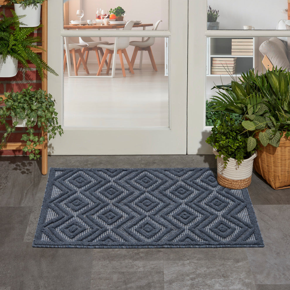 Nourison Versatile 2' x 4' Navy Blue Modern Area Rug