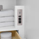 Amici 48" White Single Vanity, No Top, No Sink, Matte Black Trim