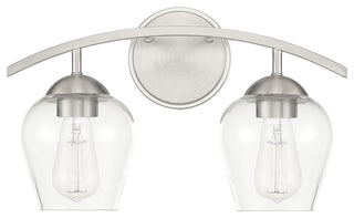 2-Light Bathroom Vanity Light, Matte Black, Brushed Nickel