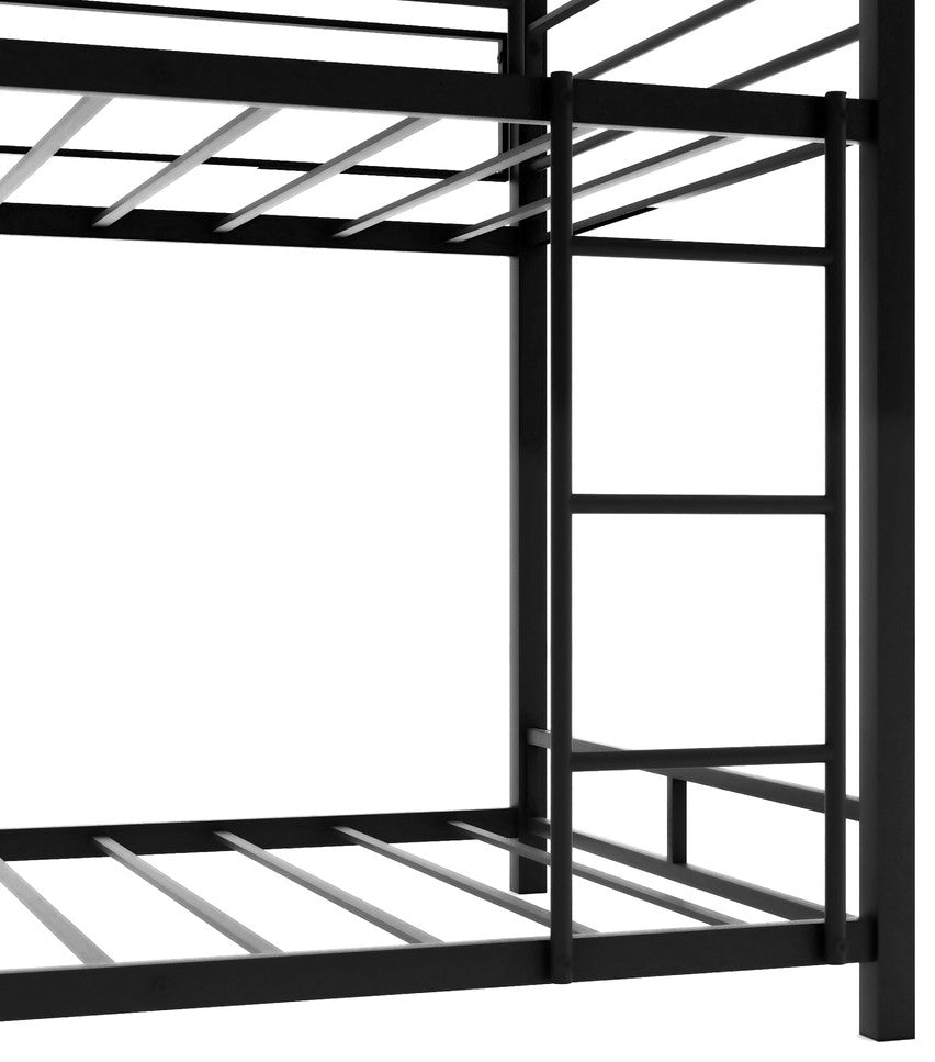 Black Twin Over Twin Over Twin Traditional Bunk Bed