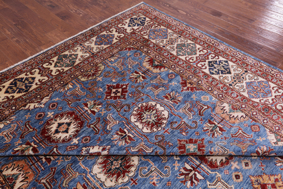 Super Kazak Geometric Hand-Knotted Rug 10' 0" X 13' 8" Q10603