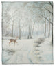 Doe Walking In The Snow 50x60 Coral Fleece Blanket