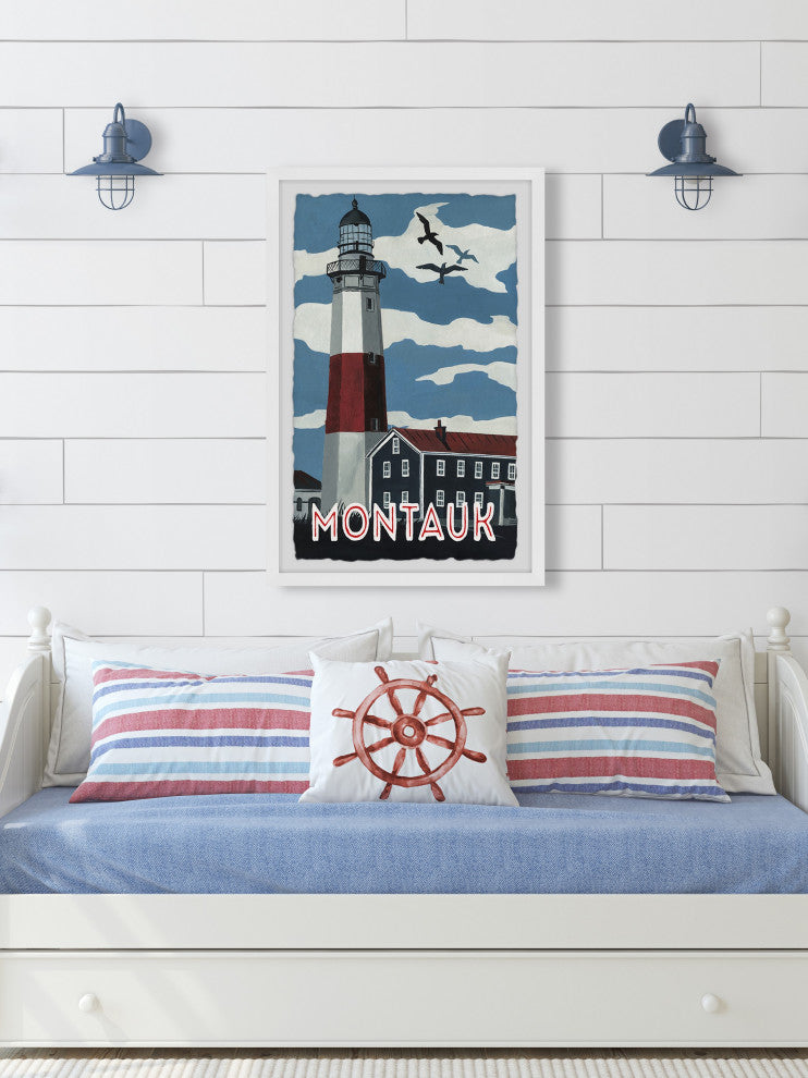 "Montauk Lighthouse" Framed Painting Print, 16x24