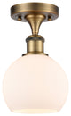 Innovations 516-1C-BB-G121-6-LED 1 Light Semi-Flush Mount, Brushed Brass