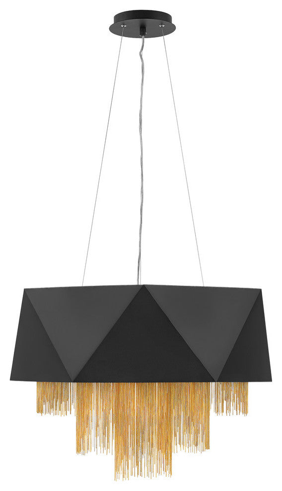 Hinkley Zuma Chandelier Large Drum, Satin Black