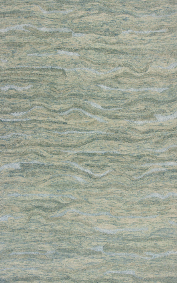 HomeRoots 5' x 7' Seafoam Plain Wool Indoor Area Rug With Viscose Highlights
