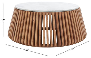 Safavieh Couture Luanne Marble Top Coffee Table Natural/Light Grey