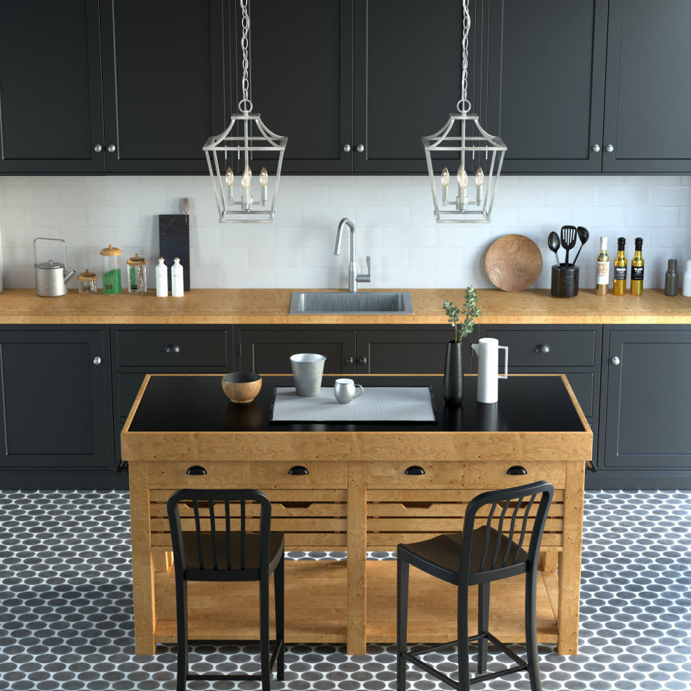 Hunter 12" Laurel Ridge Brushed Nickel 4-Light Pendant Ceiling Light