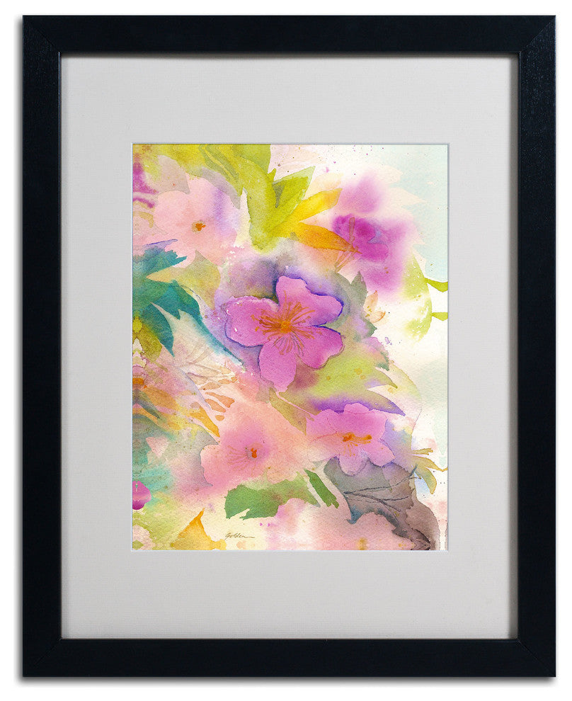 'Cascade' Matted Framed Canvas Art by Sheila Golden