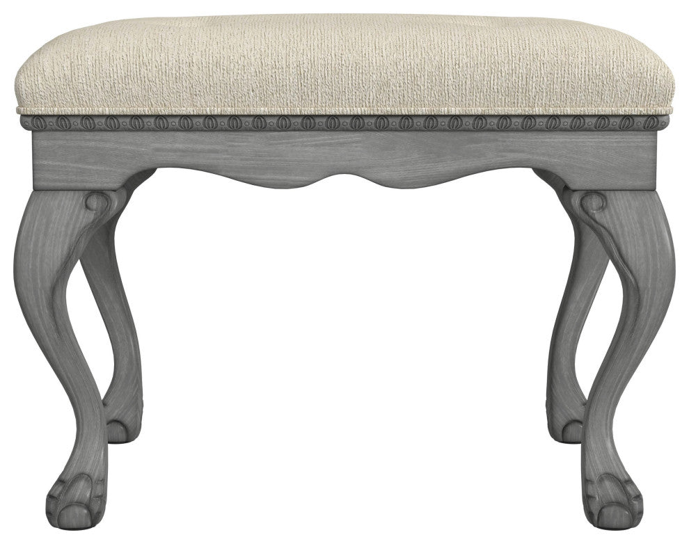 Butler Specialty Company, Ashford Upholstered 25.5"W Vanity Stool, Gray