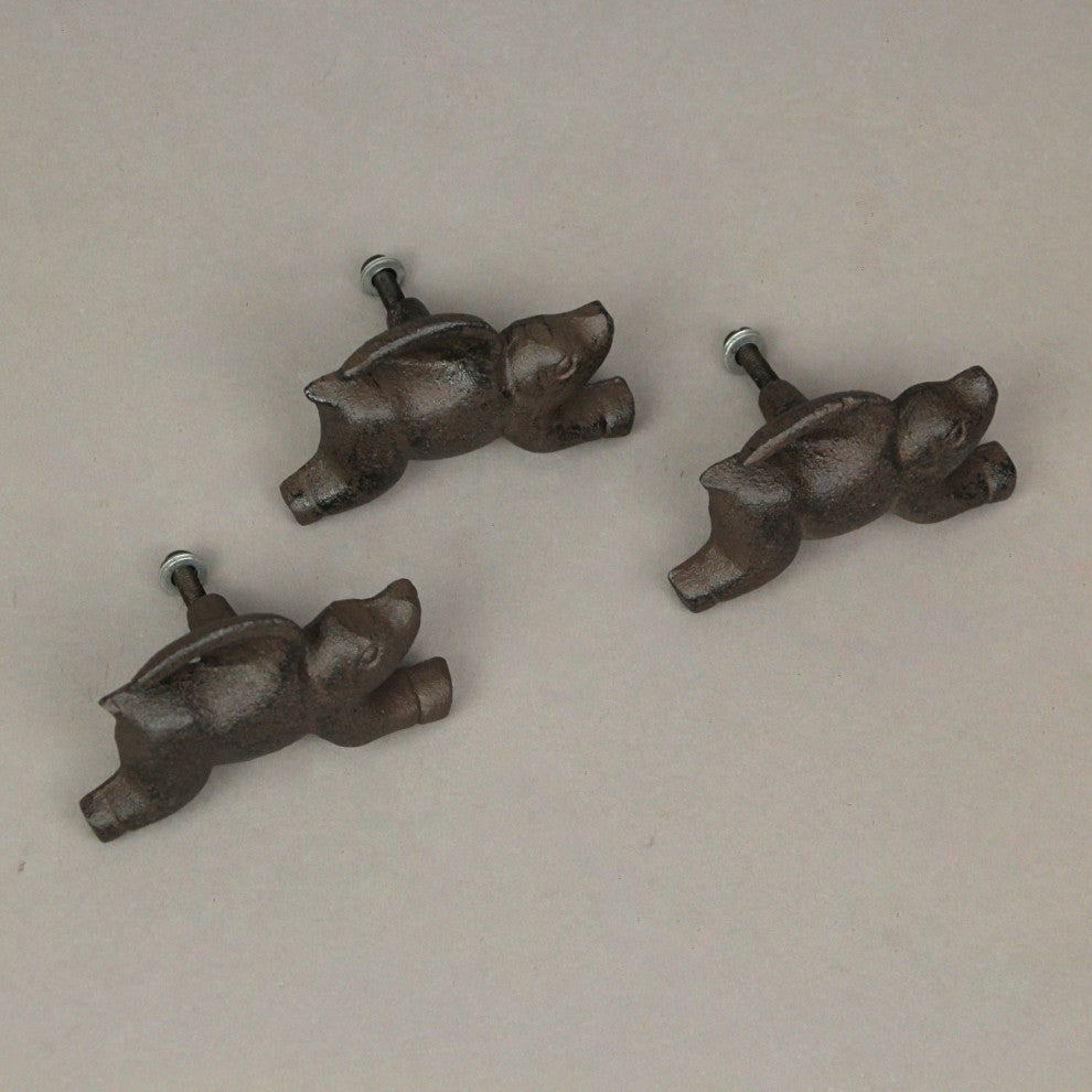 Set of 6 Cast Iron Flying Pig Drawer Pulls Decorative Cabinet Knobs Home Decor