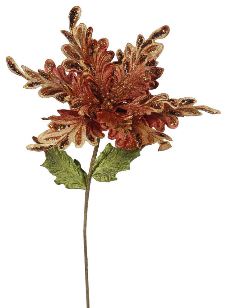 Vickerman Of160128 31" Copper Velvet Poinsettia Artificial Christmas Pick