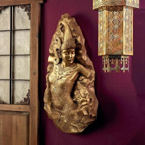 Balinese Legong Dancer Wall Fragment, Asian Wall Sculpture