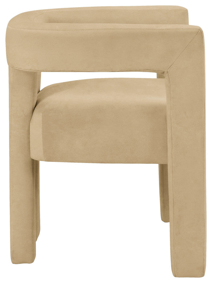 Athena Velvet Upholstered Dining Chair, Camel