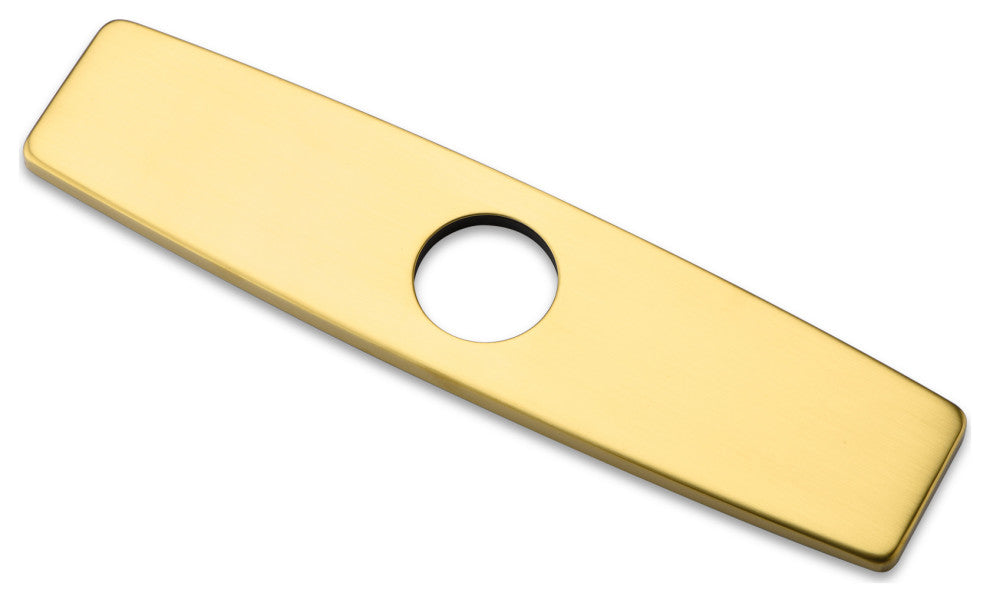 Luxier Kitchen Faucet Single-Hole Deck Plate, 10", Brushed Gold