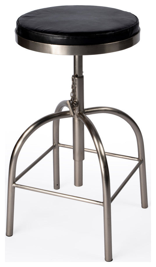 Clyde Leather Adjustable Bar Stool