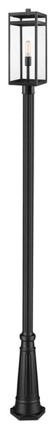 Z-LITE 596PHBR-519P-BK 1 Light Outdoor Post Mounted Fixture, Black