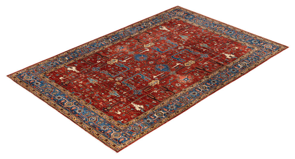 Serapi One-of-a-Kind Hand-Knotted Area Rug Red, 6'0" x 9'0"