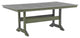Benzara BM262990 Outdoor Dining Table With Slatted Top and Umbrella Hole, Gray