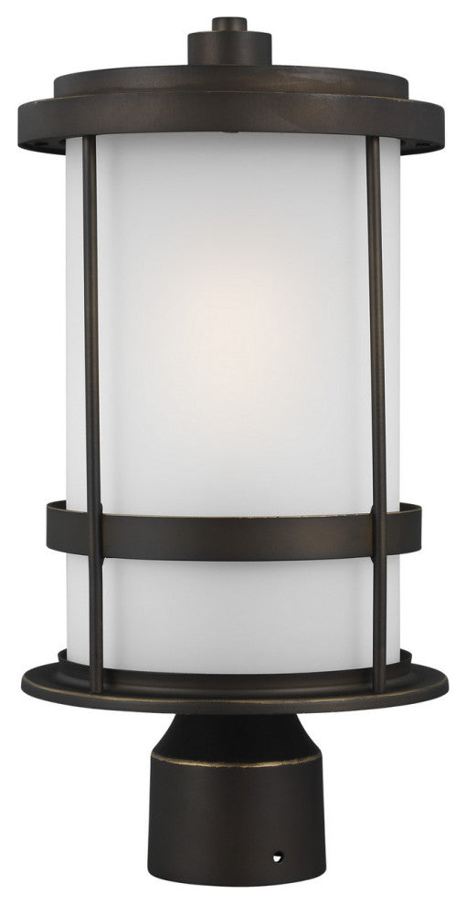 Wilburn 1-Light Outdoor Post Lantern, Antique Bronze