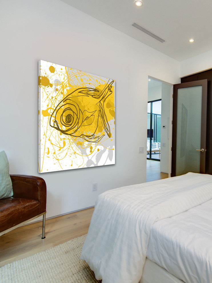 "Yellow Fish" Painting Print on Canvas by Irena Orlov